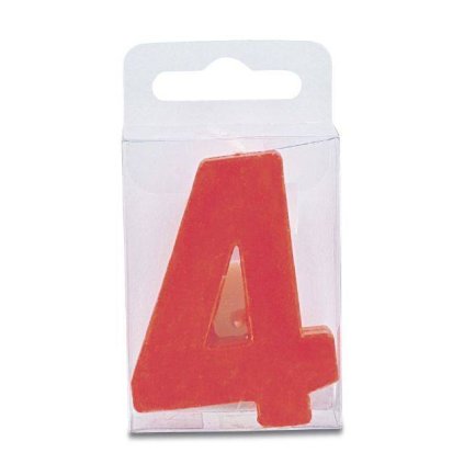 294689 svicka ve tvaru cislice 4 mini cervena stadter