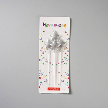 338567 svicky hvezdy stribrne 4 ks