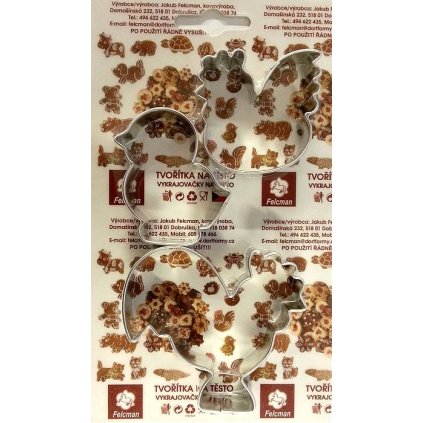 99167 sada vykrajovatek kohout slepice a kure 3 ks