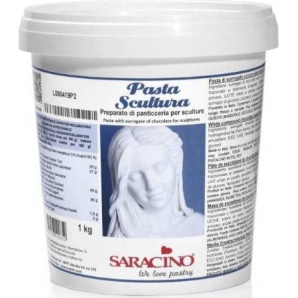 modelovací hmota bílá z čokoládové polevy 1 kg DEC003K1 Saracino  | Skvělé pro Váš domácí dort