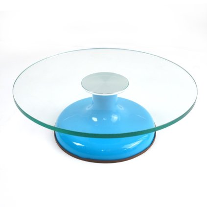 289003 skleneny otocny stojan modry 30 cm