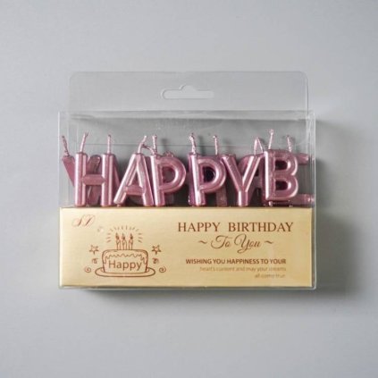 338372 svicky happy birthday ruzovo zlate 13 ks