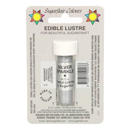 206540 1 jedla prachova perletova barva sugarflair 2 g silver sparkle bez e171