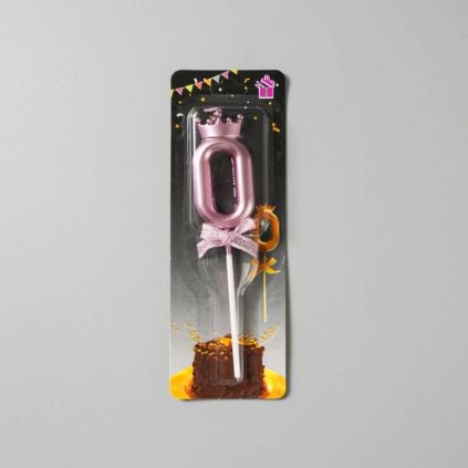 338540 svicka ruzovo zlata s korunkou cislo 0