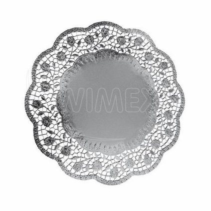 251880 2 dekorativni krajka kulata stribrna 32cm 4 ks wimex