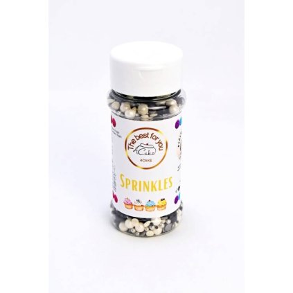299270 1 4cake cukrove zdobeni bile stribrne a cerne starry night 90 g cukrarska