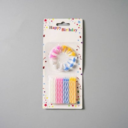 338630 svicky barevne se stojanky 24 svicek 12 stojanku