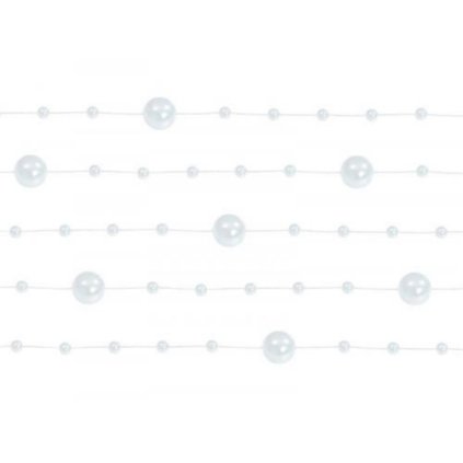 102863 perlova girlanda bila 130 cm 5 ks