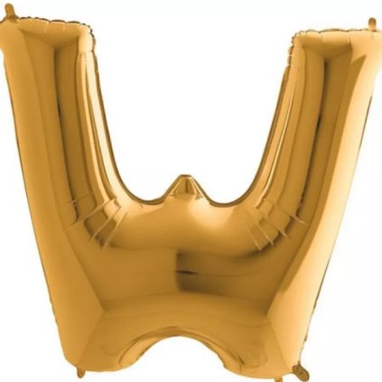 151286 1 nafukovaci balonek pismeno w zlate 102 cm grabo