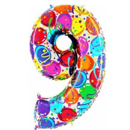 278255 nafukovaci balonek cislo 9 barevne balonky 102cm extra velky grabo