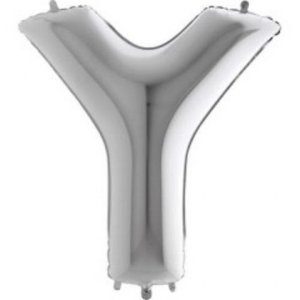 151931 1 nafukovaci balonek pismeno y stribrne 102 cm grabo