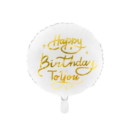 171980 party deco balonek foliovy happy birthday to you bily 35 cm 1 ks