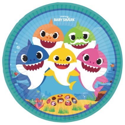 203180 1 eko papirove talire baby shark 23 cm 8 ks