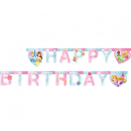 206804 narozeninovy napis disney princess happy birthday 200 cm