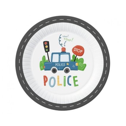 276018 papirove talire policejni 23 cm 6 ks