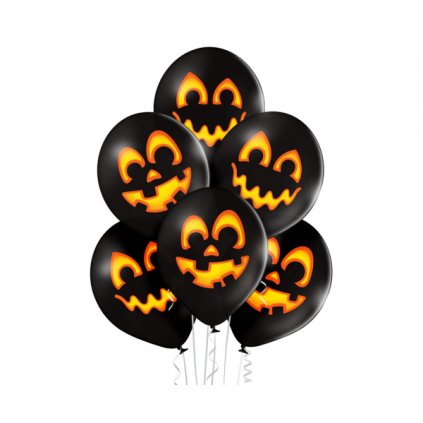 Latexové balonky Halloween - dýně 30 cm - 6 ks