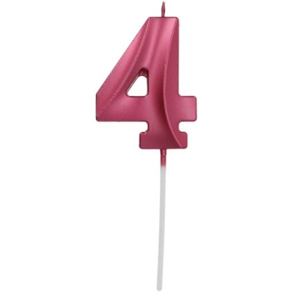 297326 1 dortova svicka cislo 4 glamour red 7 cm