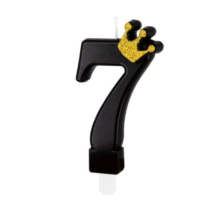 0023303 dortova svicka cislo 7 cerna s korunkou 88 cm 600
