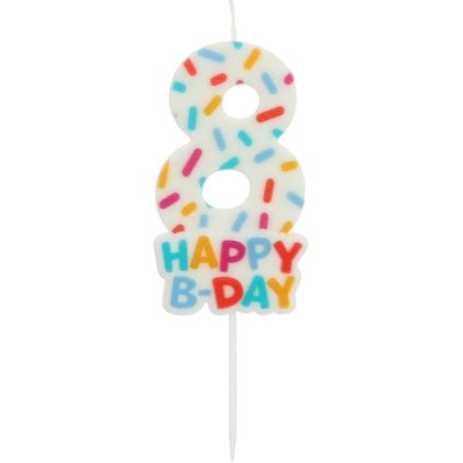 297365 1 dortova svicka cislo 8 happy b day 7 cm