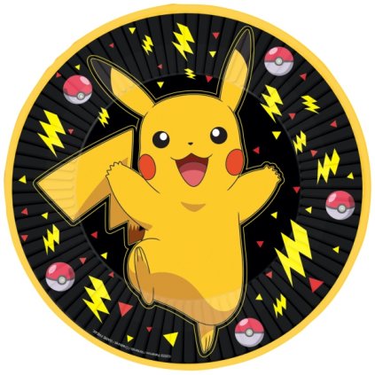 301017 papirove talire pokemon pikachu 23 cm 8 ks
