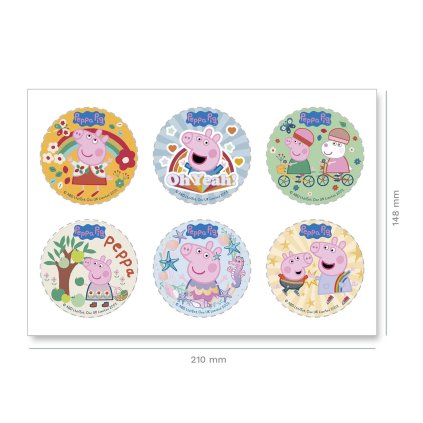 125681 6ks dekoraci na cupcake prasatko pepa 5 8cm dekora