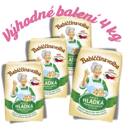 Babiččina volba - 4 kg Mouka hladká pšeničná světlá EXTRA 00