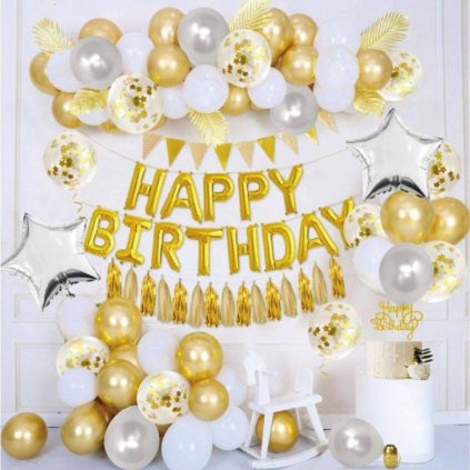 322684 balonkova girlanda zlata 46ks cakesicq