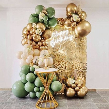 322837 balonkova girlanda zlato zelene 153ks cakesicq
