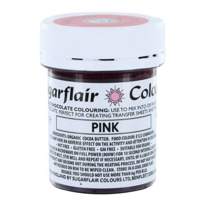 124064 1 barva do cokolady na bazi kakaoveho masla sugarflair pink 35 g c301 dortis