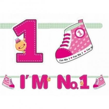 Party nápis I am No 1 - růžový  /BP