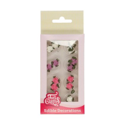 223886 cukrove zdobeni 16ks barevne ruzicky mini funcakes