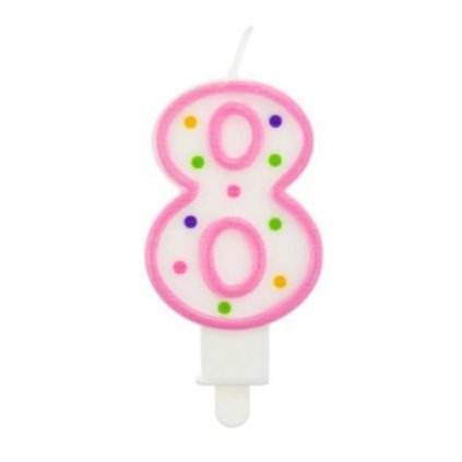 151583 dortova svicka cislo 8 s puntiky 7 5 cm
