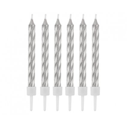 0015835 dortove svicky stribrne perletove 6 cm 12 ks 600