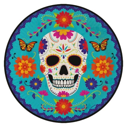 225422 eko papirove party talire halloween day of the dead modre 23 cm