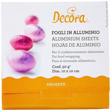 253473 folie pro baleni cokolad cervena 10x10cm 150ks decora