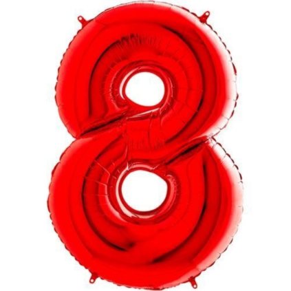 153551 nafukovaci balonek cislo 8 cerveny 102cm extra velky grabo