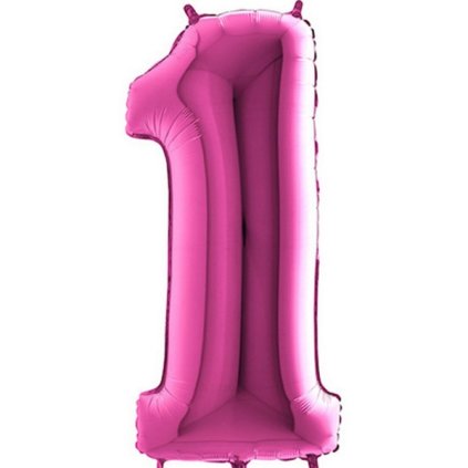 152168 1 nafukovaci balonek cislo 1 ruzovy 102cm extra velky grabo