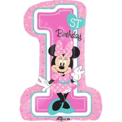 158174 1 foliovy balonek cislo 1 minnie 71x48cm amscan