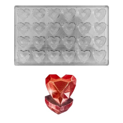 15425 forma na pralinky diamantove srdce 10g 6x4 tvary forma