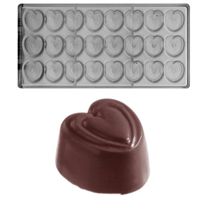 16055 forma na pralinky srdce 13g 3x8 tvaru forma