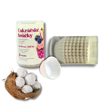 Klasické retro cukrářské mini košíčky na nepečené cukroví 200ks