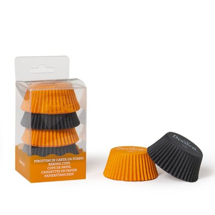 117677 kosicek na muffiny halloween cerno oranzovy 36ks 5x3cm decora