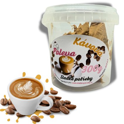 Mléčná poleva s příchutí Káva Cappuccino 300g - krémová