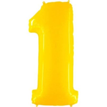 295529 nafukovaci balonek cislo 1 zluty 102cm extra velky grabo