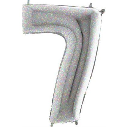 294857 nafukovaci balonek cislo 7 holograficky 102cm extra velky grabo