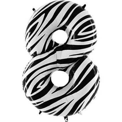 294869 nafukovaci balonek cislo 8 zebra 102cm extra velky grabo