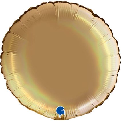 296000 nafukovaci balonek kulaty 46cm holograficky zlaty grabo