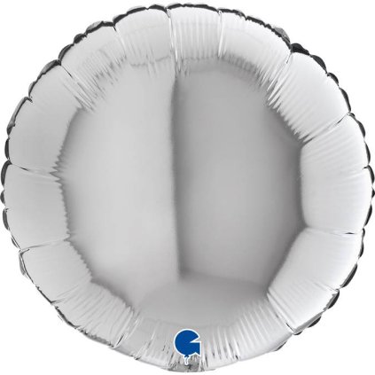 295997 nafukovaci balonek kulaty 46cm stribrny grabo