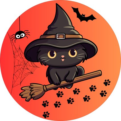 Jedlý papír Halloween kočka černá