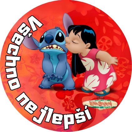 Jedlý papír Lilo & Stitch Všechno nejlepší (● materiál FONDÁNOVÝ DECORLIST ✴️)